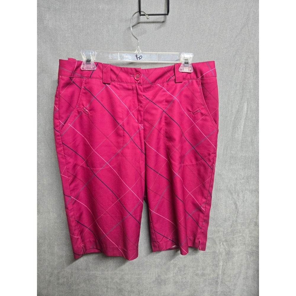 Nike Golf Dri-FIT Shorts Mens 32 Pink Plaid Performance Athletic Golfing